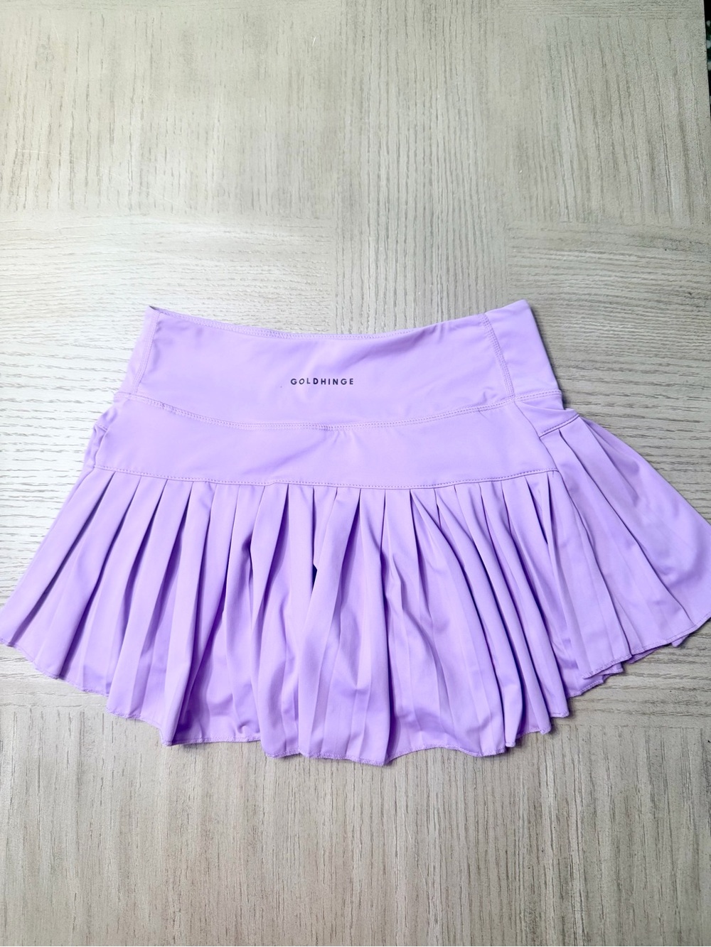 Goldhinge Lavender Pleated Skater Skirt